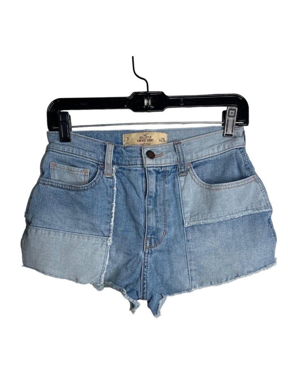 Hollister 26 Blue High Rise Vintage Cutoff Denim Shorts Raw Hem Y2K